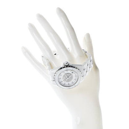 Chanel Stainless Steel Ceramic Diamond Dial 38mm J12 Automatic Watch White 2 of 8
