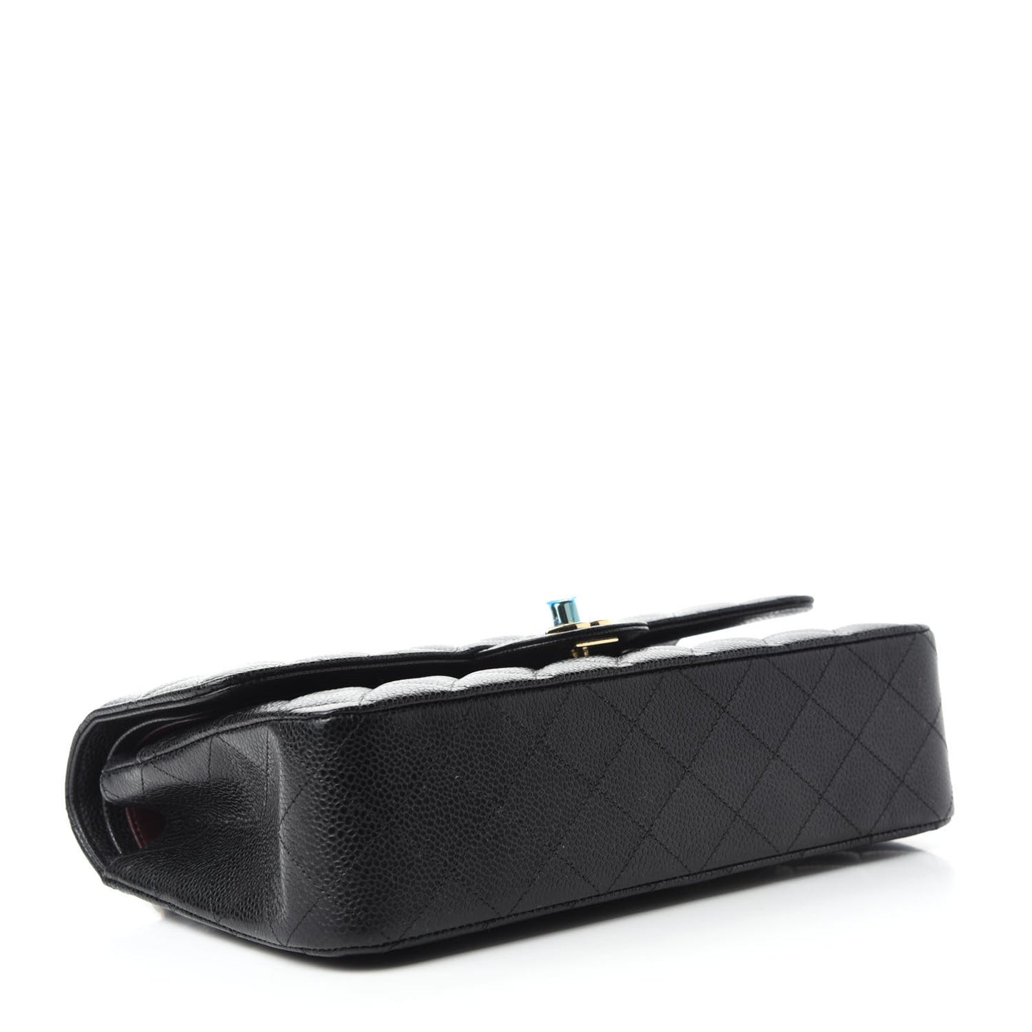 Caviar Quilted Medium Double Flap Black