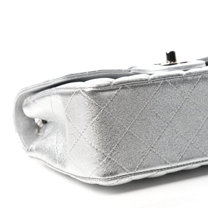 Chanel Metallic Lambskin Quilted Mini Rectangular Flap Silver 6 of 11