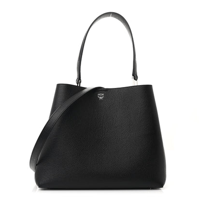 MCM Grained Calfskin Visetos Medium Sarah Hobo Black 1 of 11
