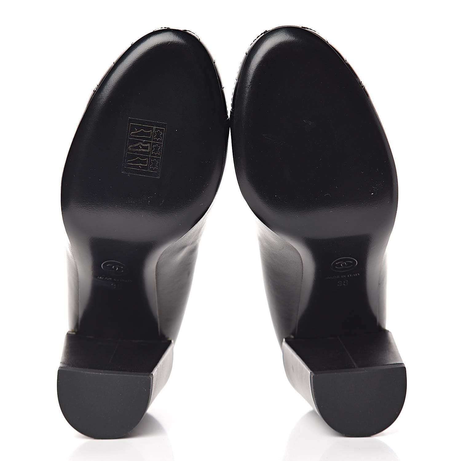 Chanel Lambskin Pearl CC Cap Toe Pump 38 Black 5 of 9