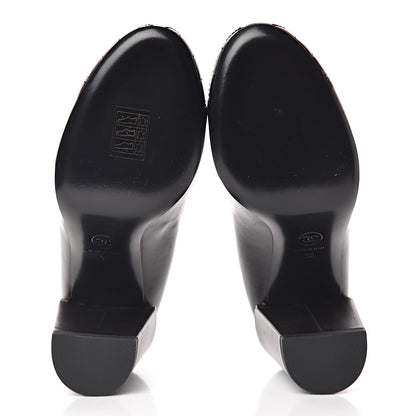 Chanel Lambskin Pearl CC Cap Toe Pump 38 Black 5 of 9