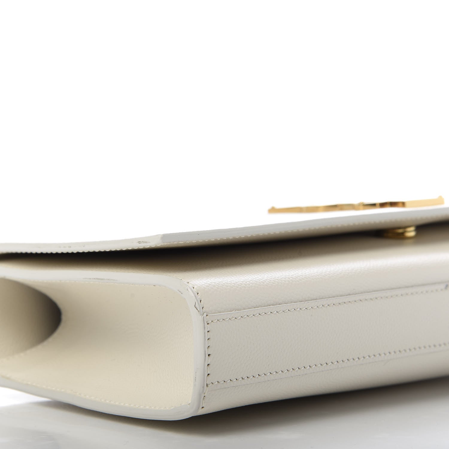 Saint Laurent Grain De Poudre Classic Monogram Cassandre Clutch Dove White 6 of 9