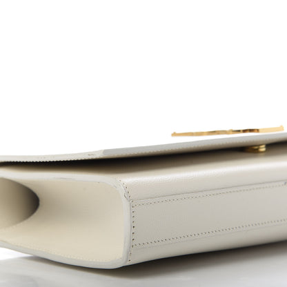 Saint Laurent Grain De Poudre Classic Monogram Cassandre Clutch Dove White 6 of 9