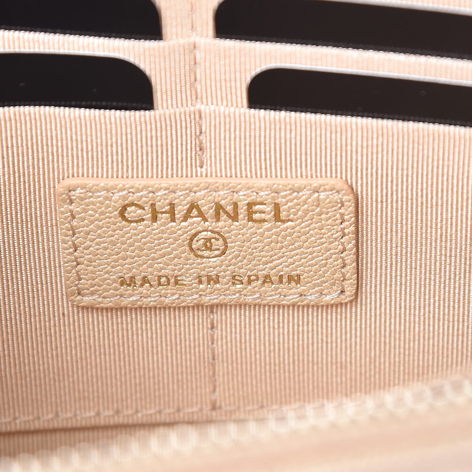 Chanel Iridescent Caviar Quilted Classic Pouch With Handle Beige 6 of 8