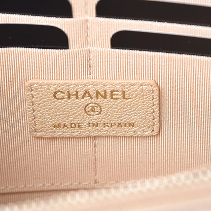 Chanel Iridescent Caviar Quilted Classic Pouch With Handle Beige 6 of 8