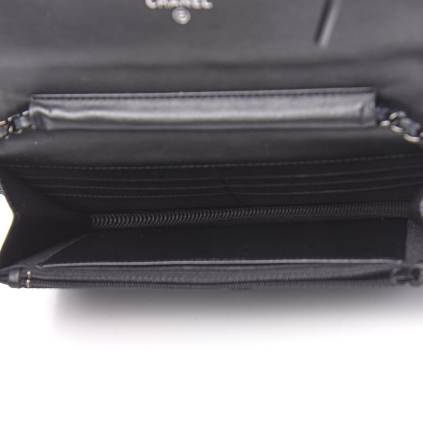 Aged Calfskin Chevron Quilted Reissue Wallet On Chain WOC So Black