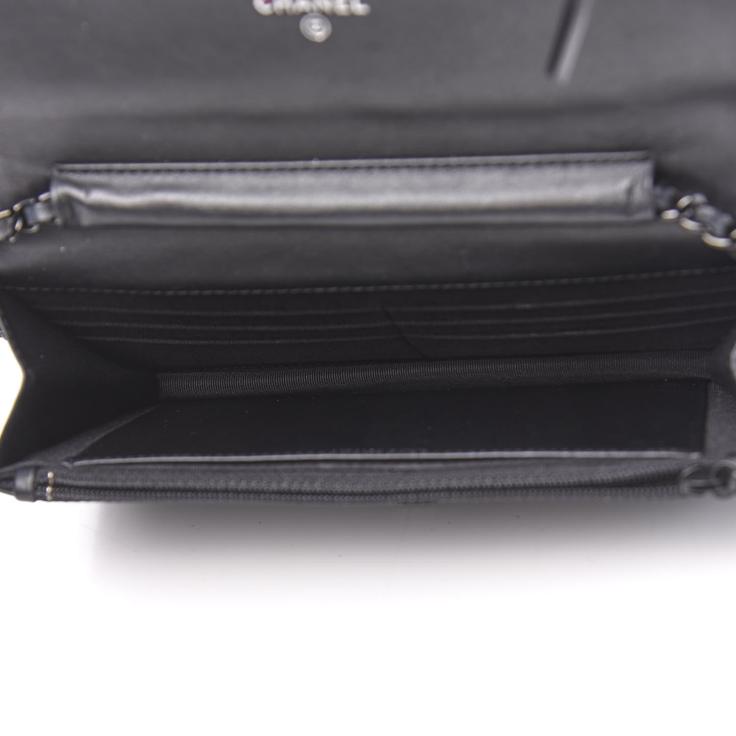 Chanel Aged Calfskin Chevron Quilted Reissue Wallet On Chain WOC So Black 5 of 14