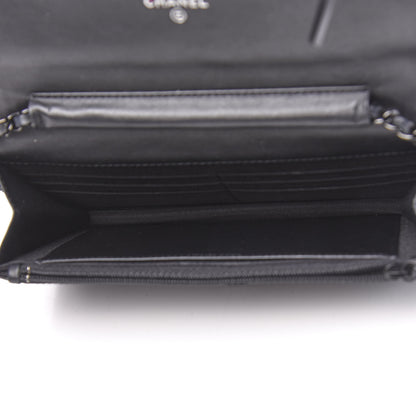 Chanel Aged Calfskin Chevron Quilted Reissue Wallet On Chain WOC So Black 5 of 14