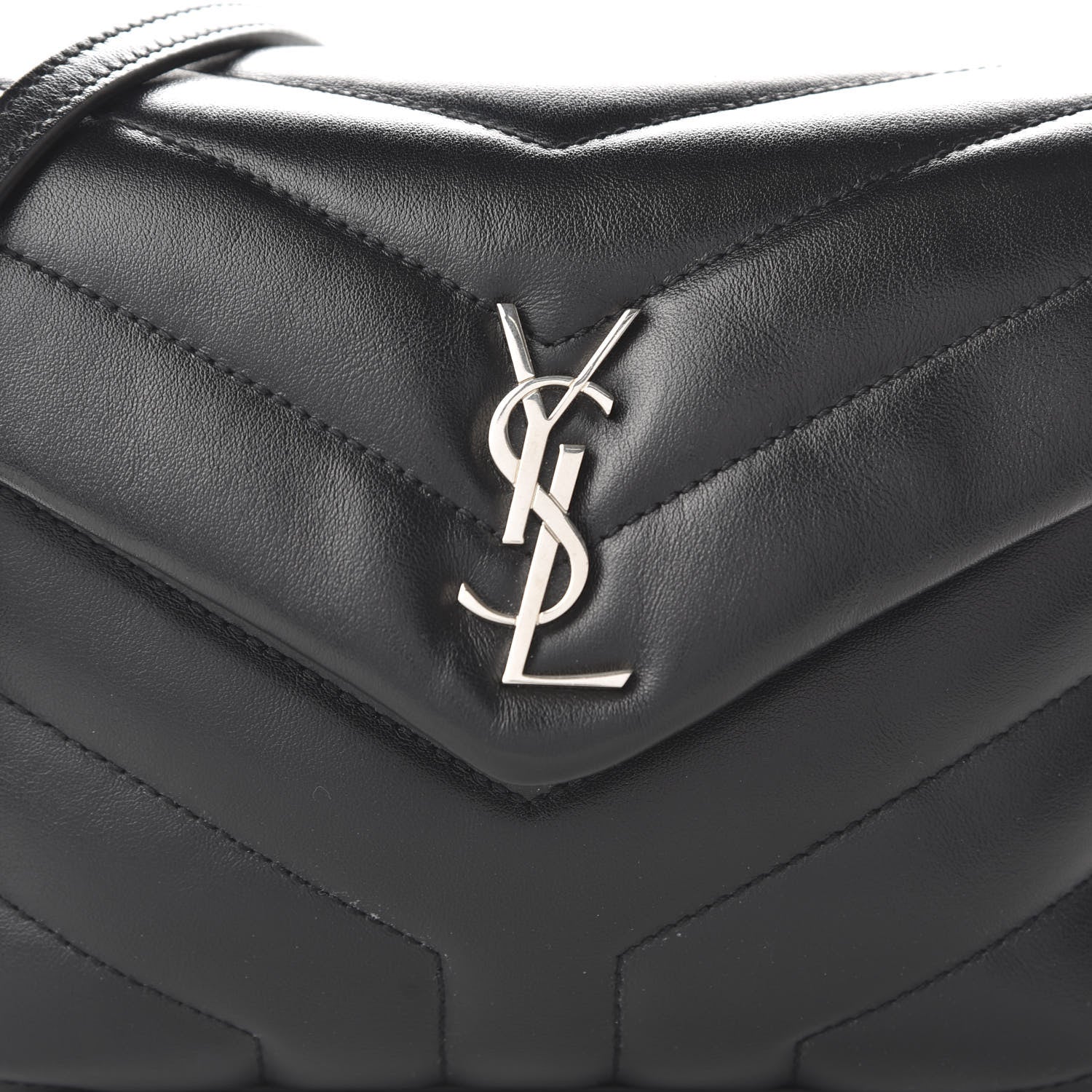 Saint Laurent Calfskin Y Quilted Monogram Toy Loulou Crossbody Bag Black 9 of 9
