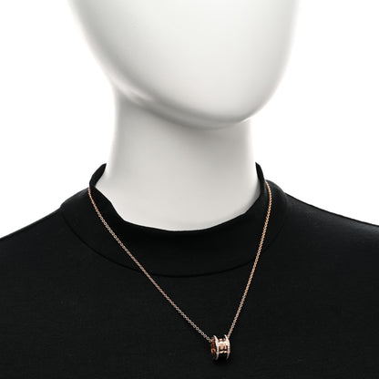 Bulgari 18K Rose Gold Diamond B.Zero1 Pendant Necklace 2 of 5