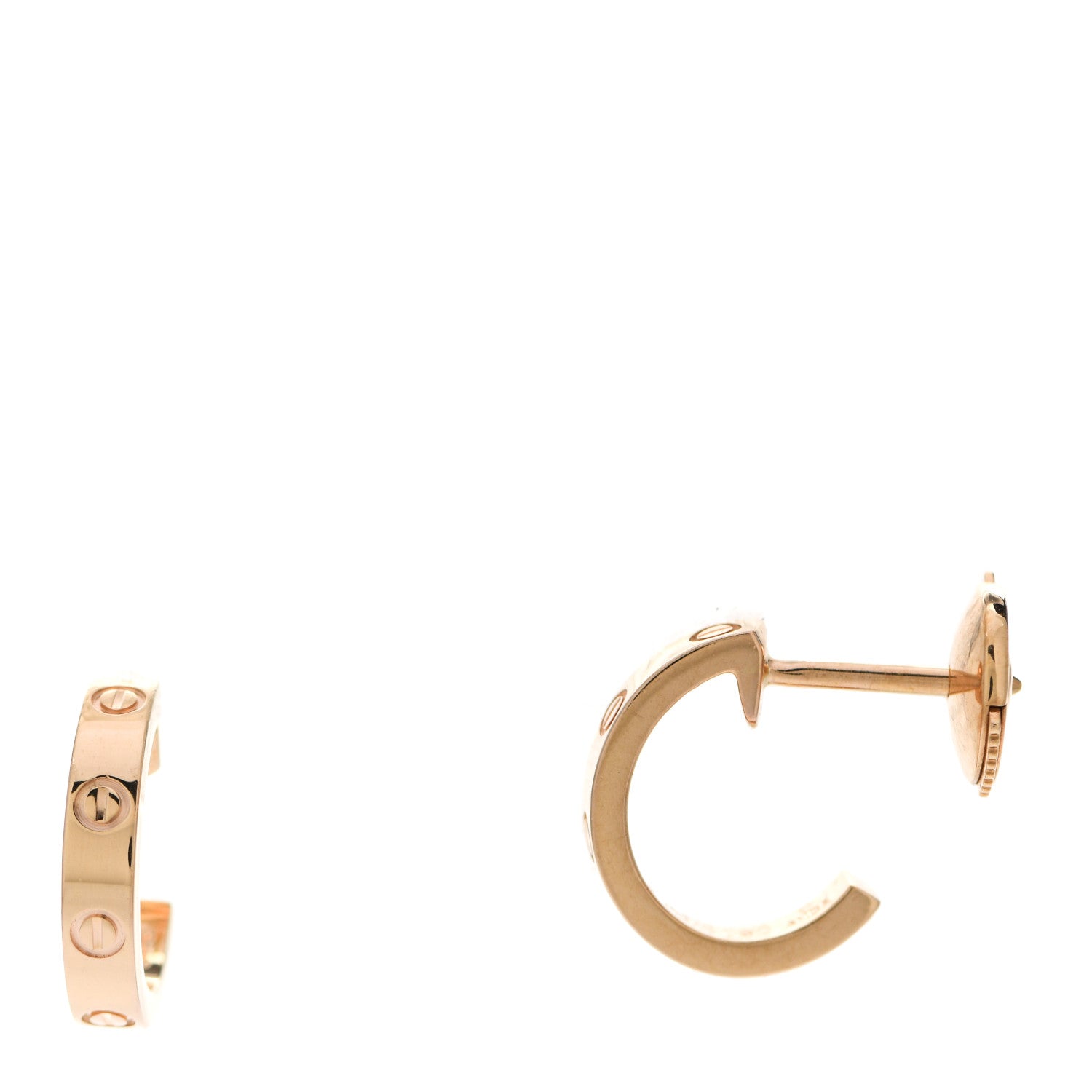 Cartier 18K Pink Gold Small LOVE Hoop Earrings 1 of 5