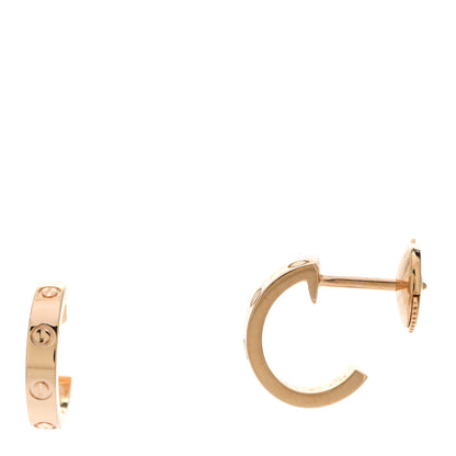 Cartier 18K Pink Gold Small LOVE Hoop Earrings 1 of 5