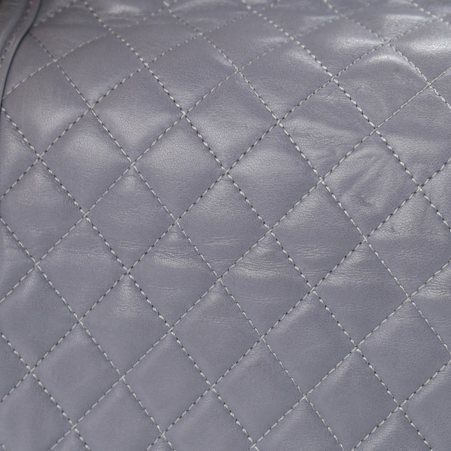 Lambskin Quilted Large Boy Flap Grey