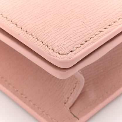 Gucci Textured Calfskin Script Logo Wallet On Chain Light Pink 10 of 14