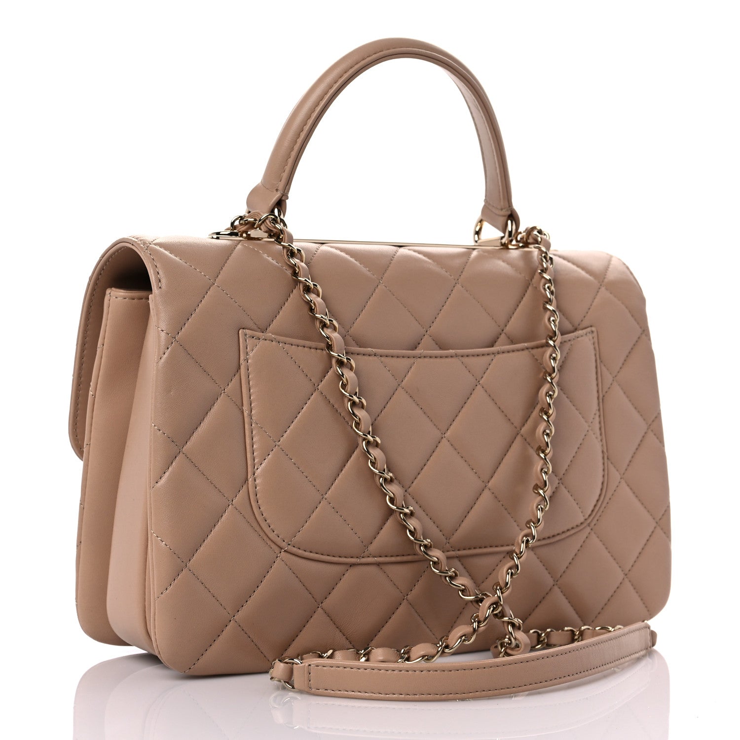 Chanel Lambskin Quilted Medium Trendy CC Flap Dual Handle Bag Beige 3 of 12