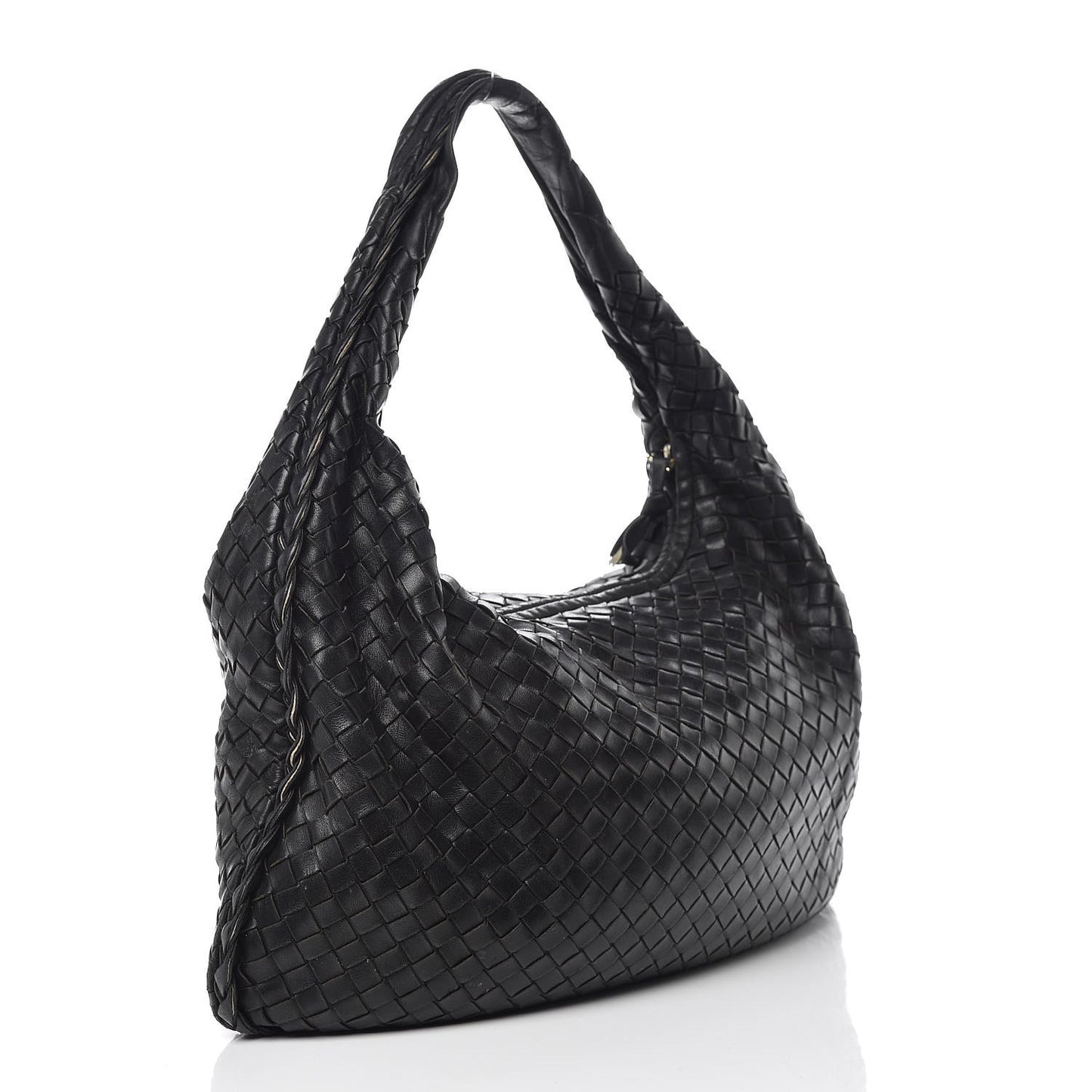 Nappa Intrecciato Medium Veneta Hobo Black