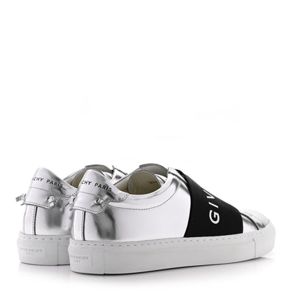 Givenchy Calfskin Band Logo Womens Urban Street Sneakers 36.5 Silvery 4 of 10