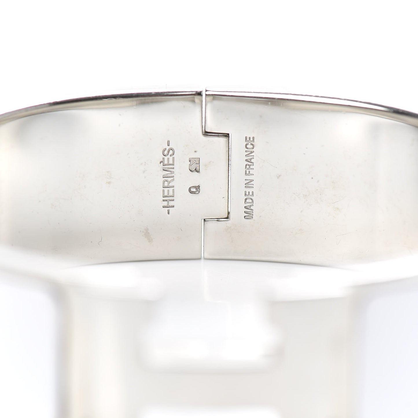 Enamel Wide Clic Clac H Bracelet GM White