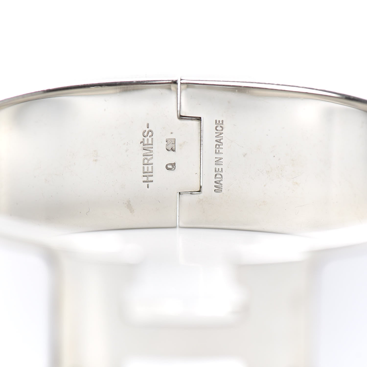 Hermes Enamel Wide Clic Clac H Bracelet GM White 4 of 5