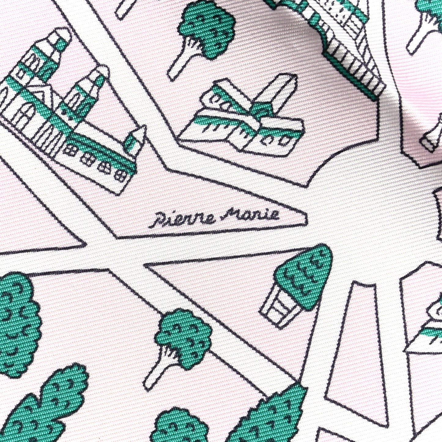Silk Les Nouveaux Amoureux de Paris Scarf 90 Rose Pale Menthol