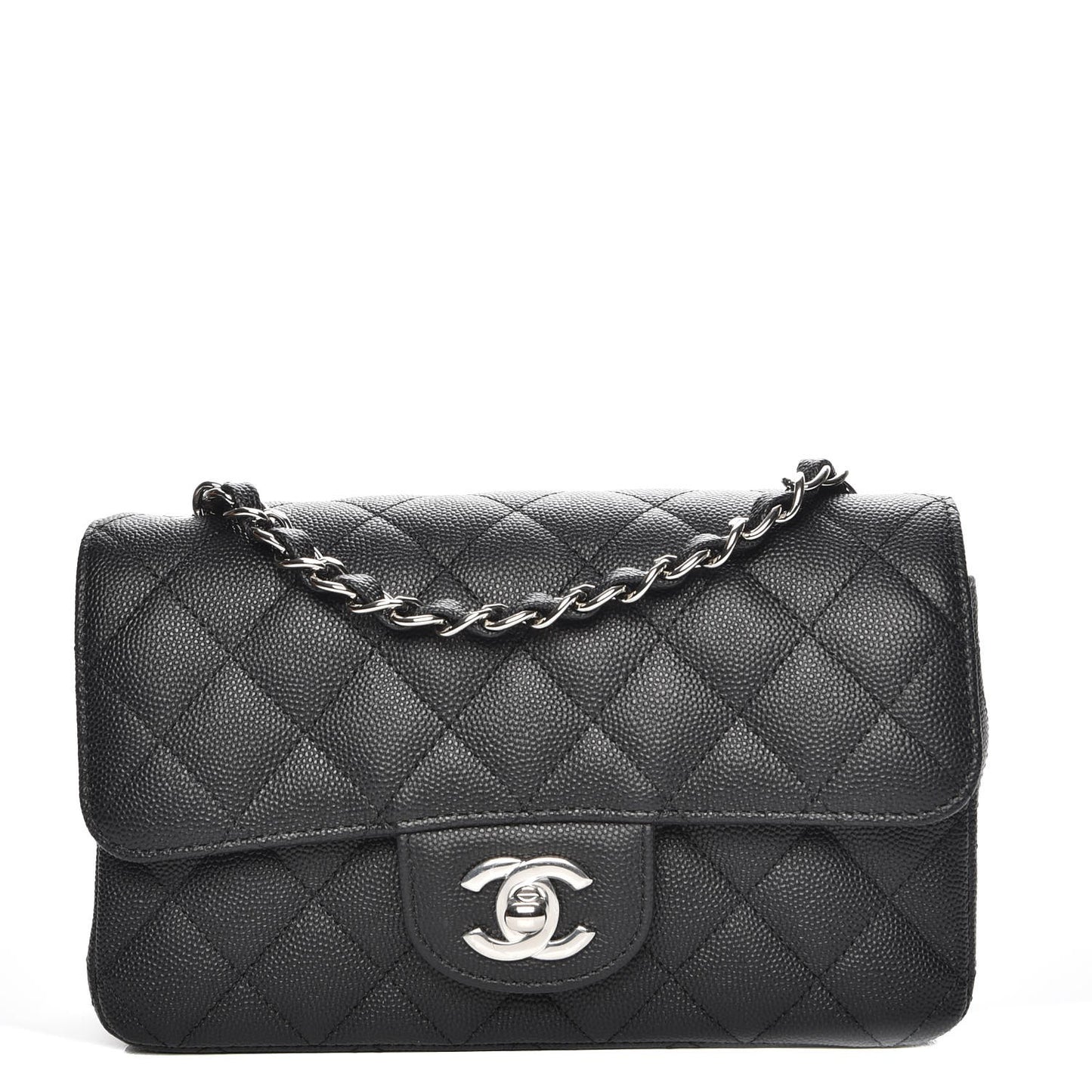 Caviar Quilted Mini Rectangular Flap Black