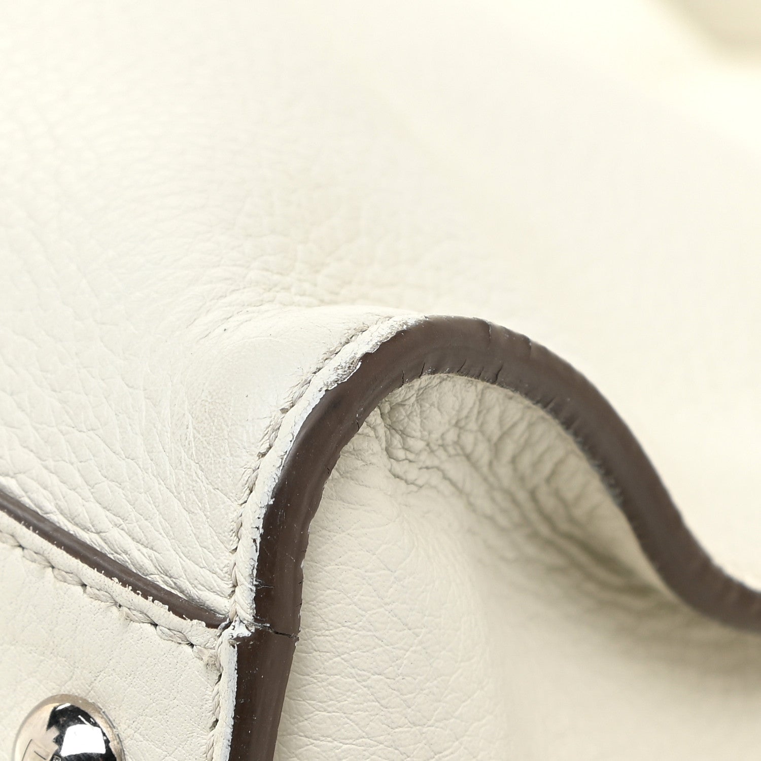 Fendi Calfskin Fur Monster Eyes Large Peekaboo Iconic Satchel White 21 of 27