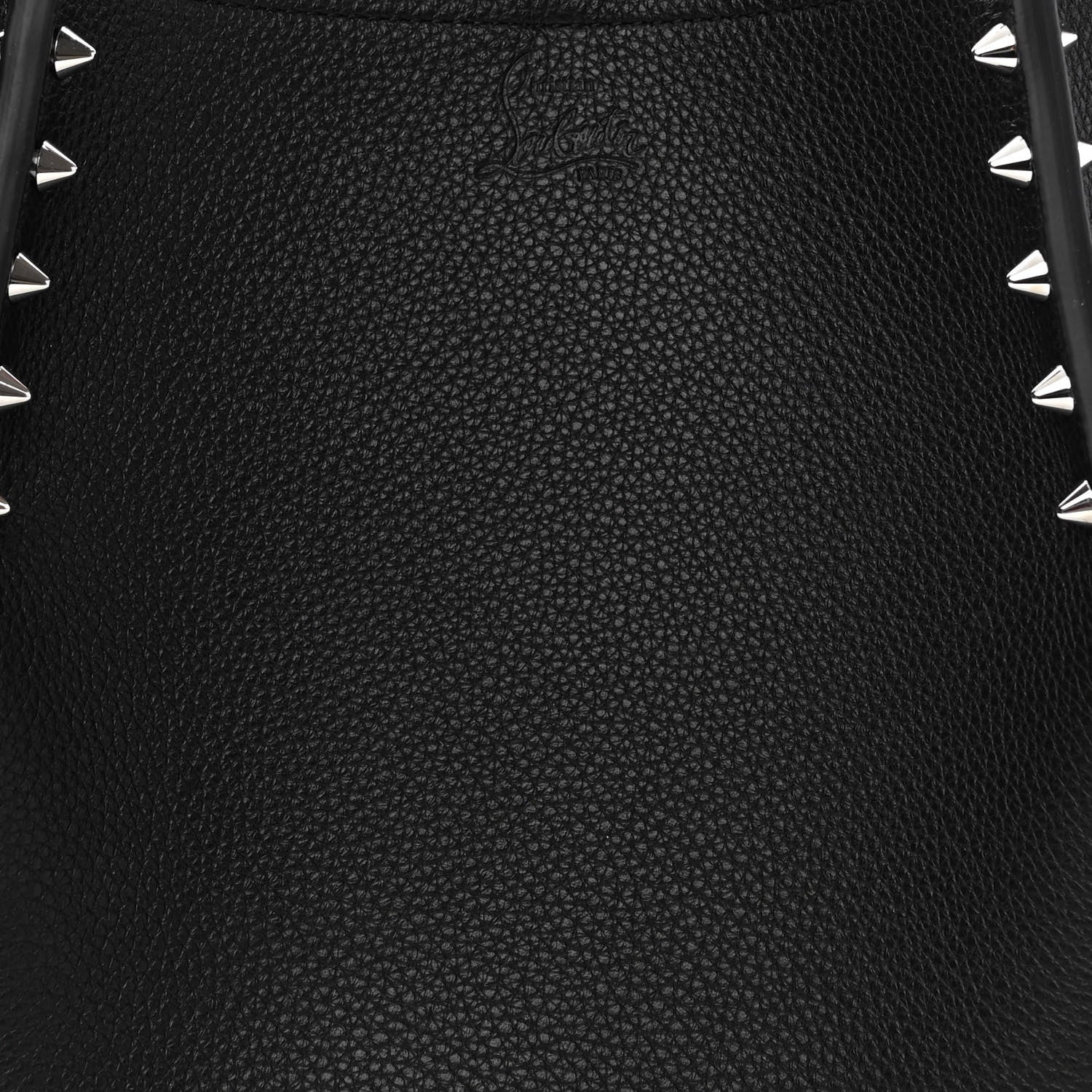 Christian Louboutin Calfskin Spiked Large Cabarock Shopper Tote Black 7 of 10