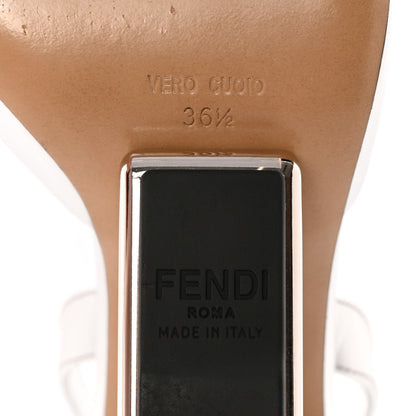 Fendi Metallic Calfskin Fendi First 95mm Slingback Sandals 36.5 Argento 7 of 18