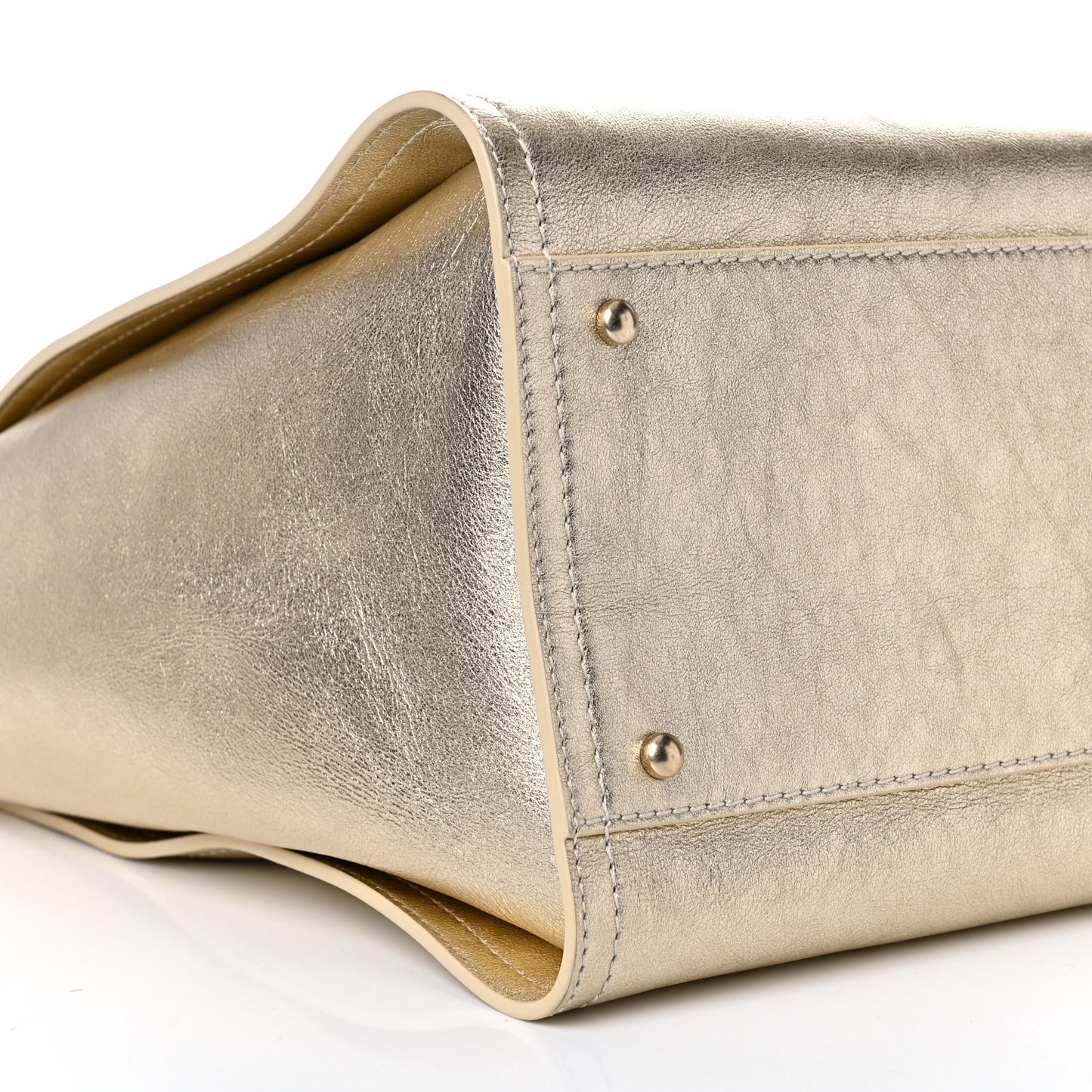 Metallic Calfskin Medium Deauville Tote Gold