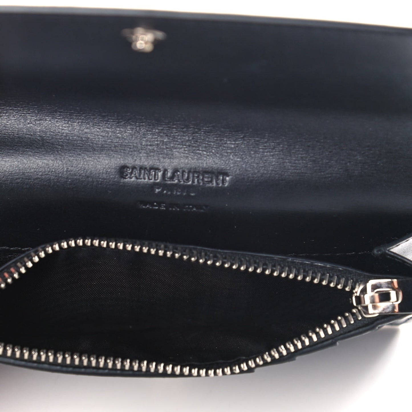 Calfskin Fragments Flap Wallet Black