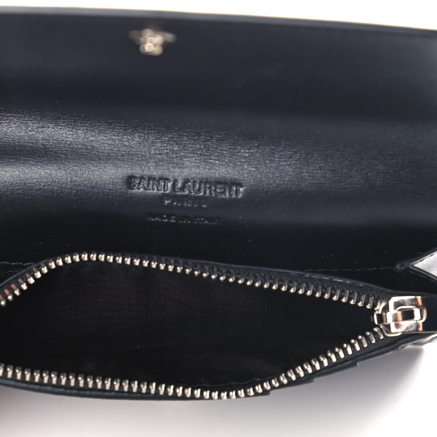 Saint Laurent Calfskin Fragments Flap Wallet Black 5 of 12
