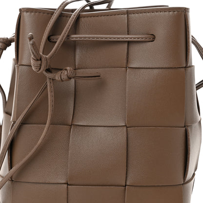 Bottega Veneta Nappa Maxi Intrecciato Small Cassette Bucket Bag Dark Taupe 7 of 9