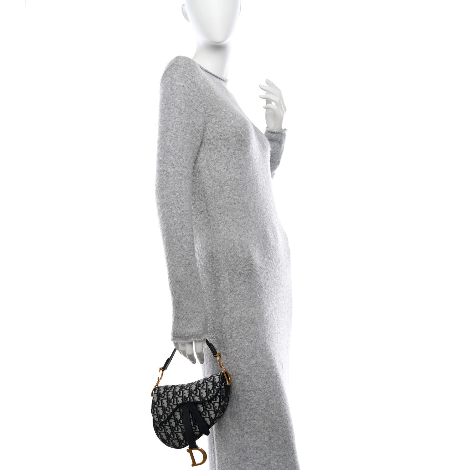 Christian Dior CHRISTIAN DIOR Oblique Mini Saddle Bag Blue 2 of 10