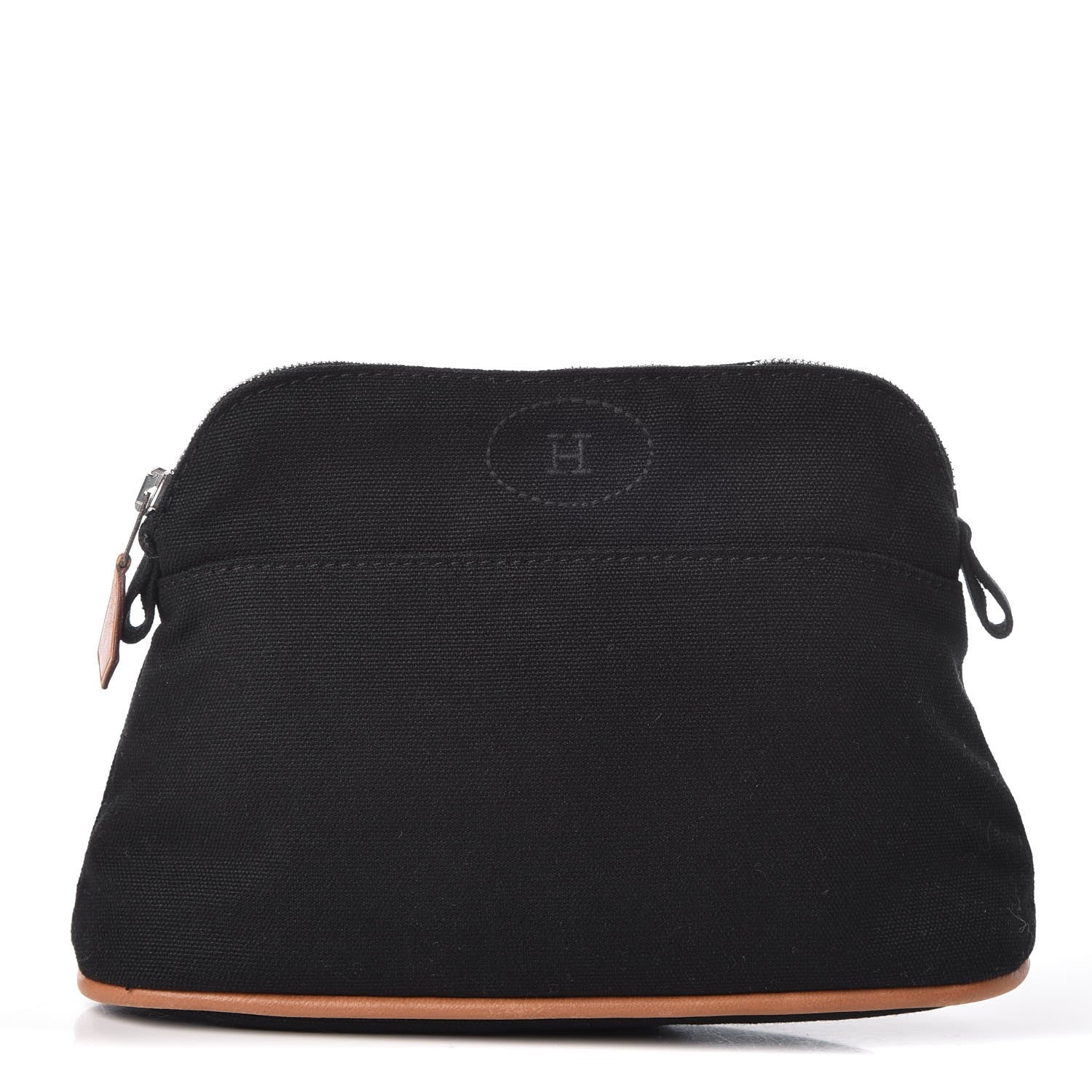 Hermes Cotton Canvas Mini Bolide Travel Cosmetic Pouch Black 1 of 8