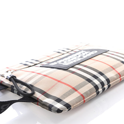 Burberry Nylon Vintage Check Logo Print Portrait Pouch Archive Beige 6 of 10