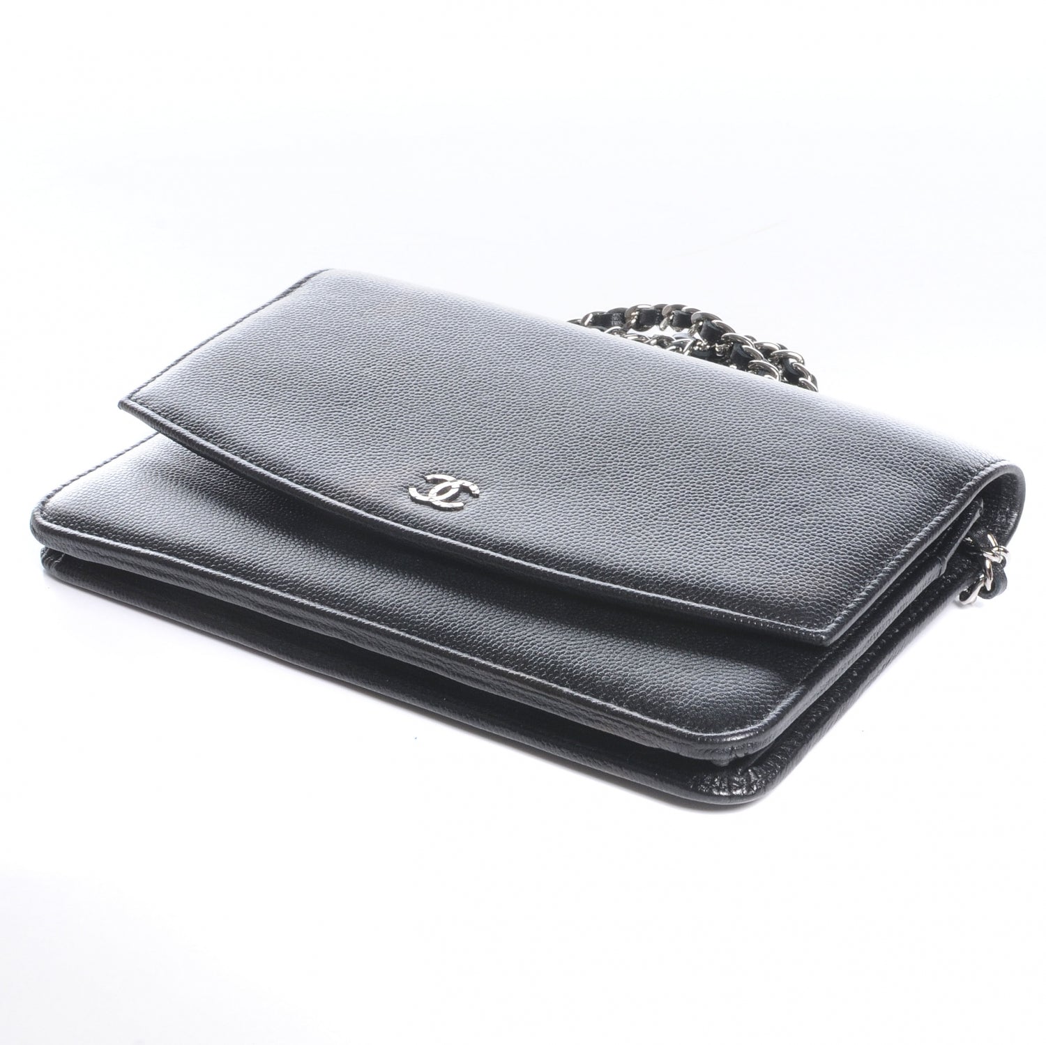 Chanel Caviar Sevruga Wallet On Chain WOC Black 4 of 9
