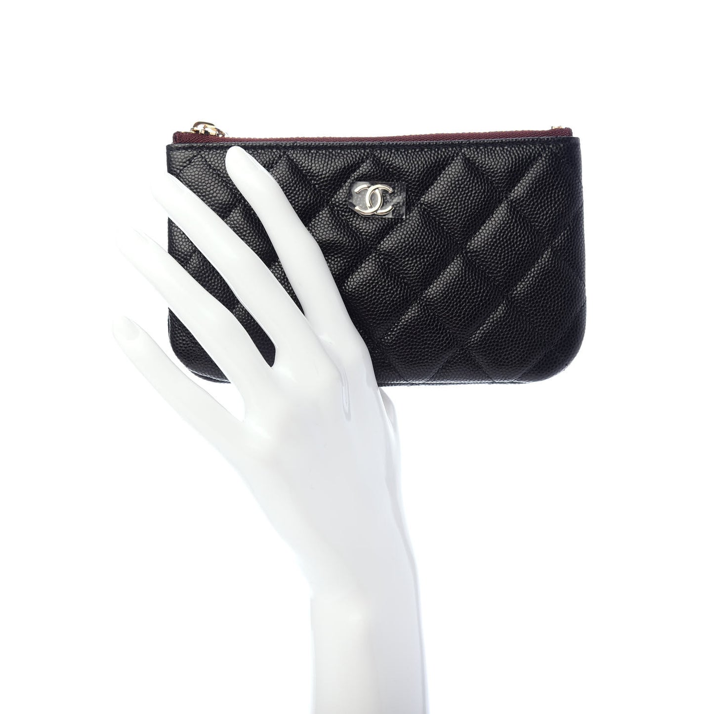 Caviar Quilted Small Cosmetic Case Black