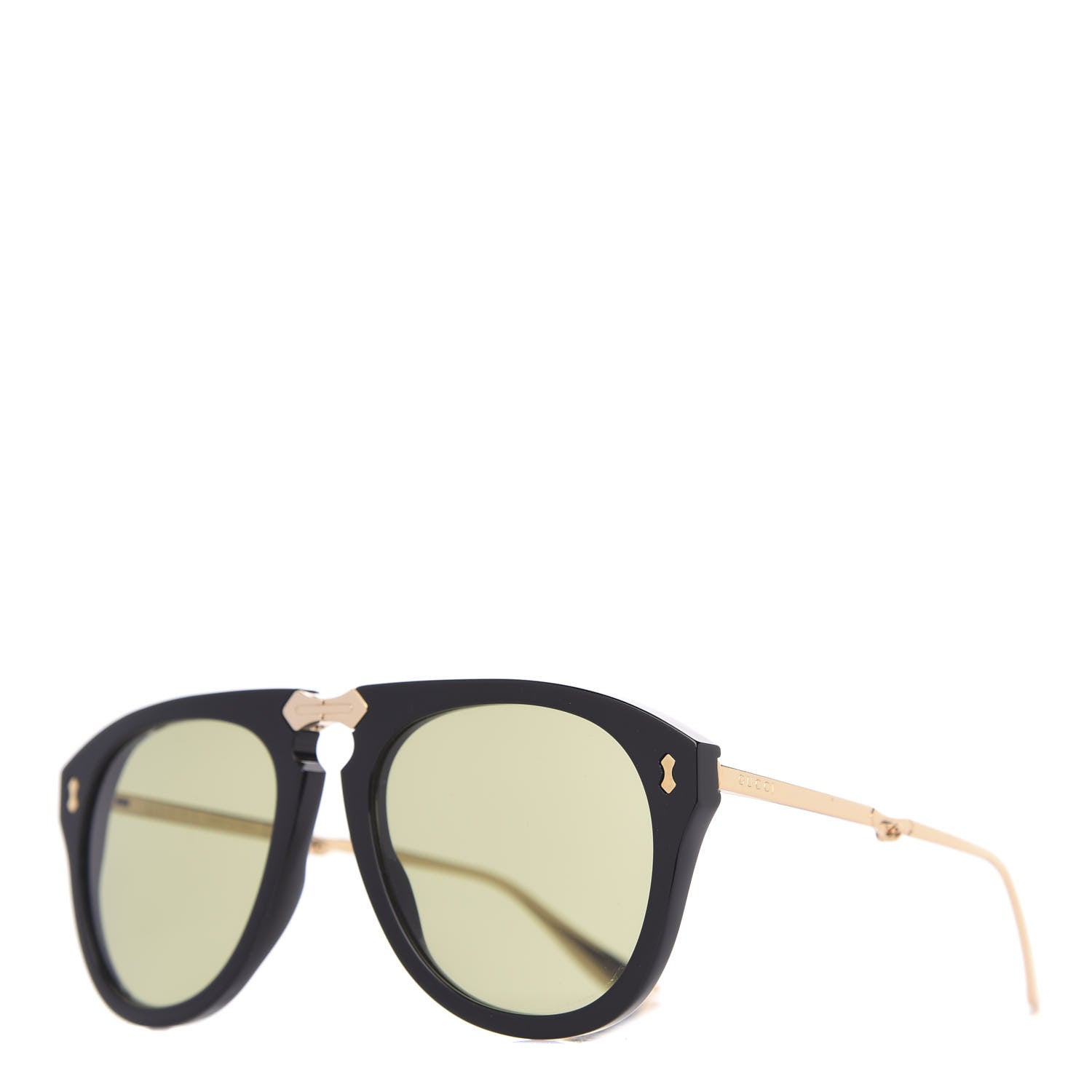 Gucci Folding Aviator Sunglasses GG0305S Black Gold 1 of 8