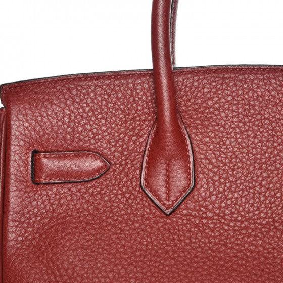 Hermes Taurillon Clemence Birkin 30 Rouge H 25 of 27