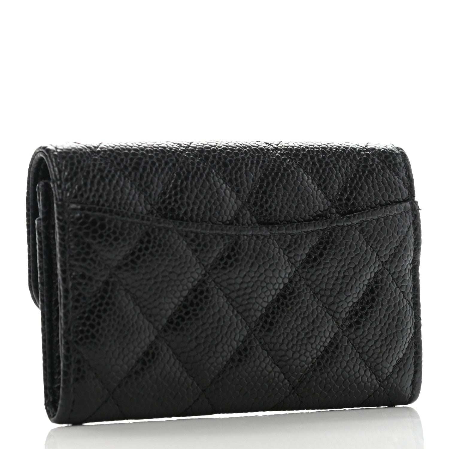Chanel Caviar Quilted Flap Card Holder Wallet Black 3 of 10