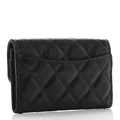 Chanel Caviar Quilted Flap Card Holder Wallet Black 3 of 10