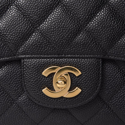 Chanel Caviar Quilted Jumbo Single Flap Black 9 of 12