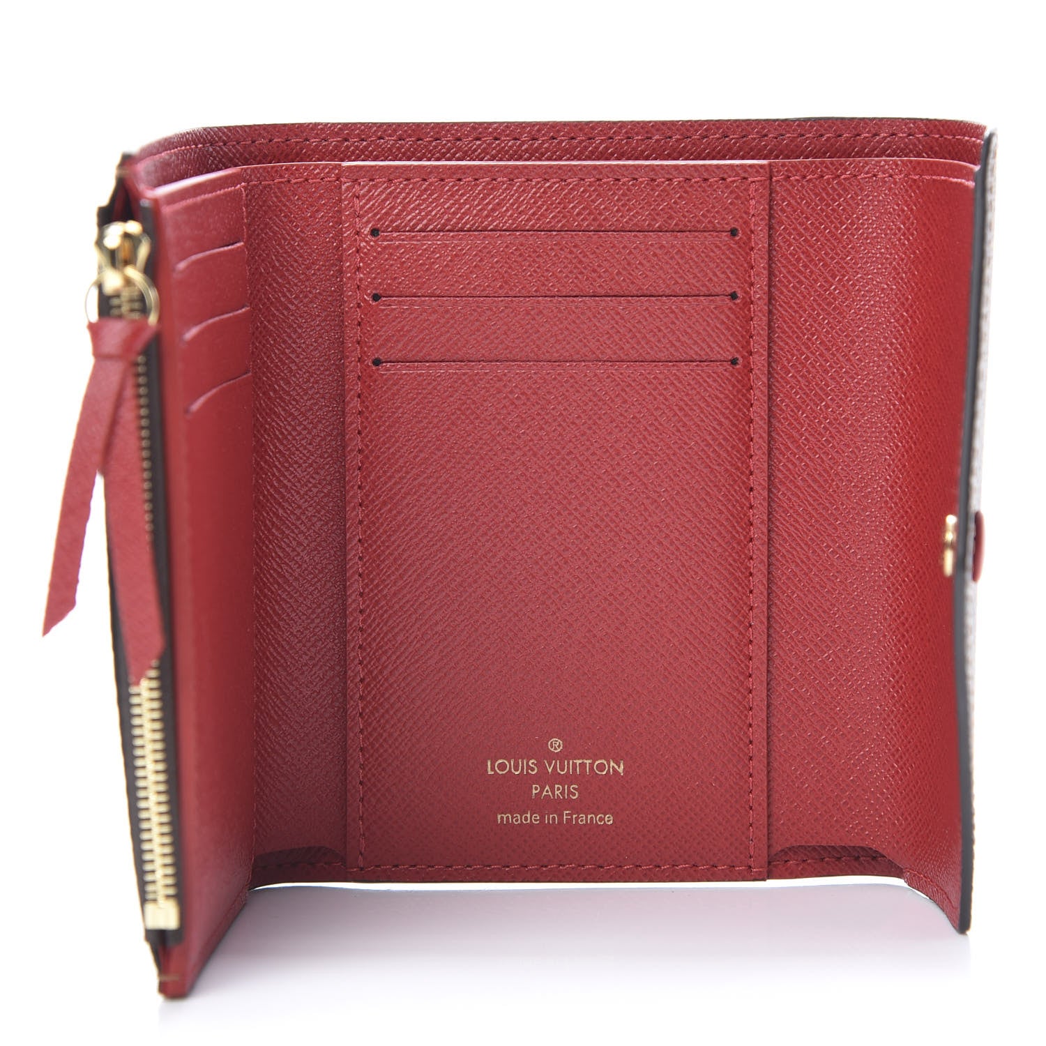 Louis Vuitton Damier Ebene Victorine Wallet Red 5 of 7