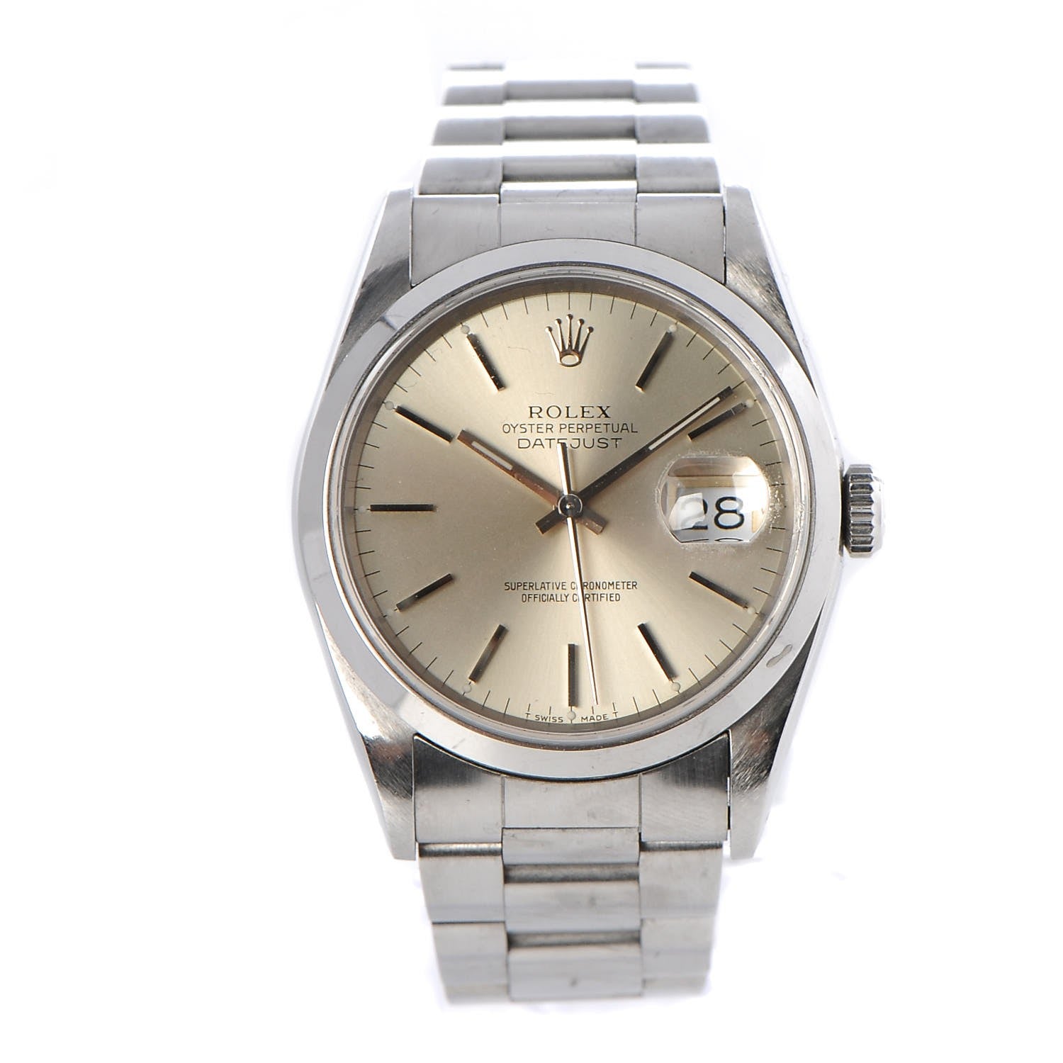 Rolex Stainless Steel 36mm Oyster Perpetual Datejust Watch Silver 16200 1 of 7