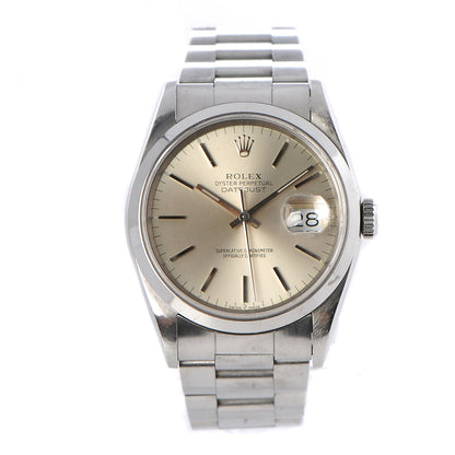 Rolex Stainless Steel 36mm Oyster Perpetual Datejust Watch Silver 16200 1 of 7