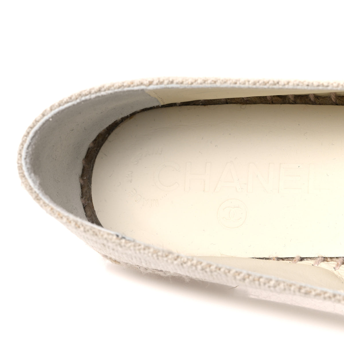 Chanel Toile Sequin CC Espadrilles 37 Beige Black 9 of 12