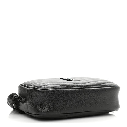 Saint Laurent Grain De Poudre Matelasse Monogram Mini Lou Camera Bag Black 4 of 11