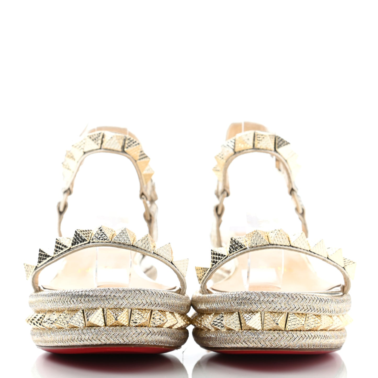 Calfskin Cubiste Pyraclou 60 Platform Sandals 36 Platine