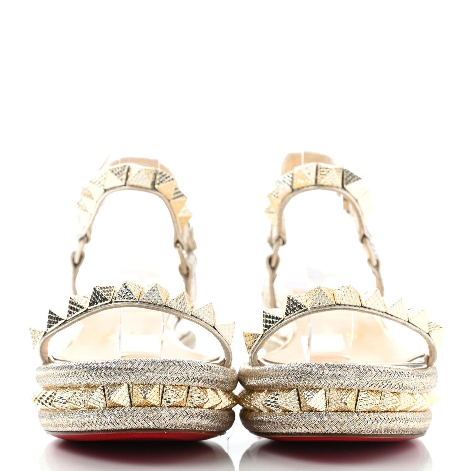 Christian Louboutin Calfskin Cubiste Pyraclou 60 Platform Sandals 36 Platine 2 of 11
